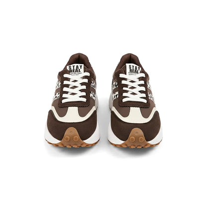 Gestreifte Freizeit-Sneaker CloudLane | Braun mit Leopardenmuster