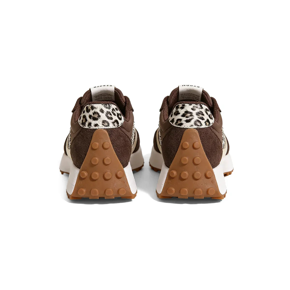 Gestreifte Freizeit-Sneaker CloudLane | Braun mit Leopardenmuster