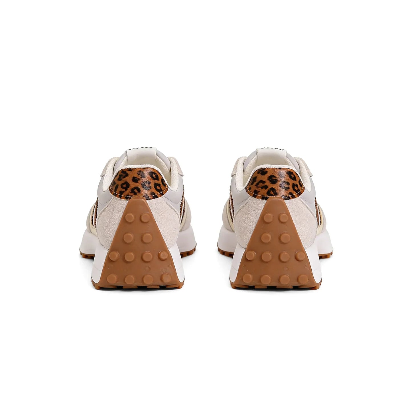 Gestreifte Freizeit-Sneaker CloudLane | Off-White mit Leopardenmuster