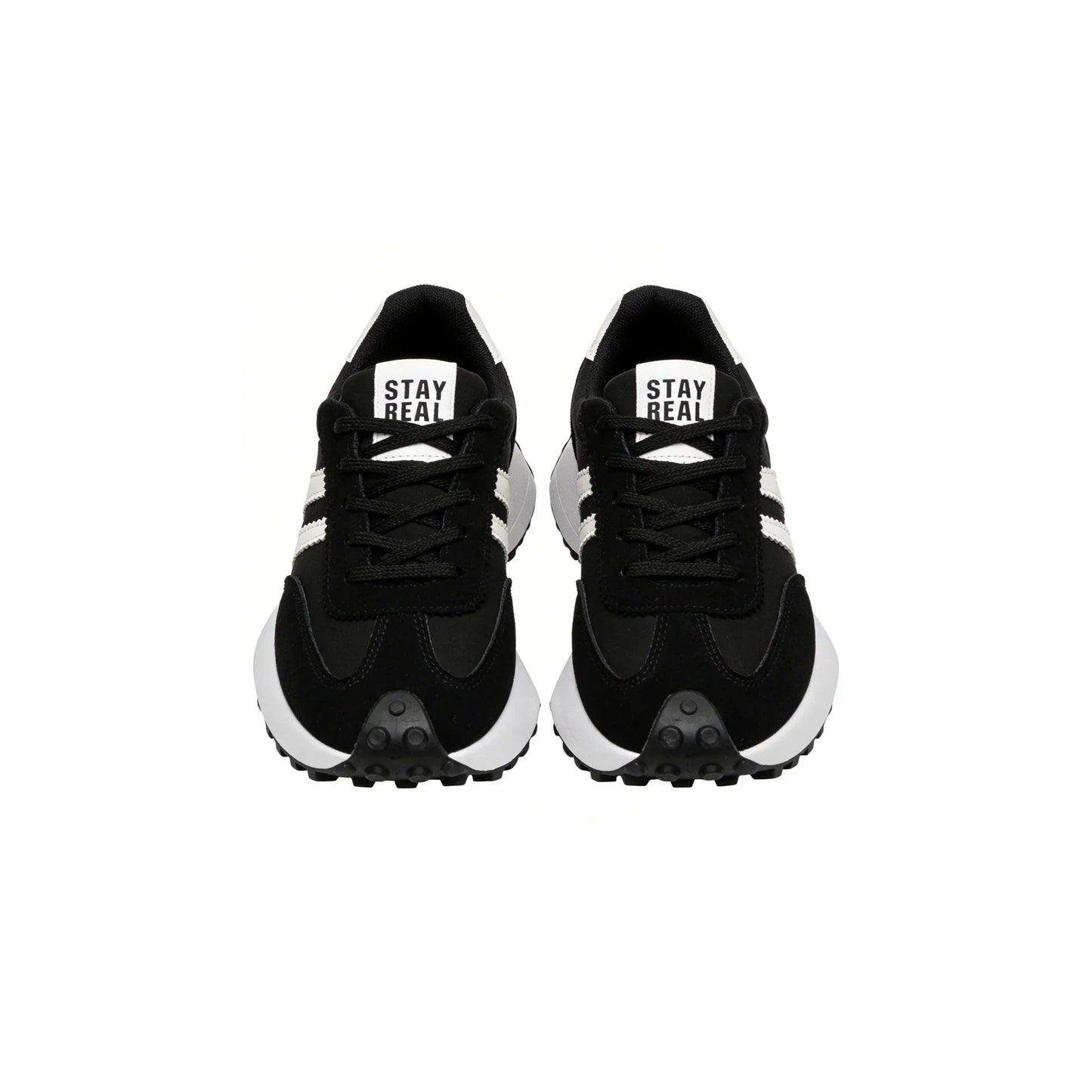 Gestreifte Freizeit-Sneaker CloudLane | Schwarz