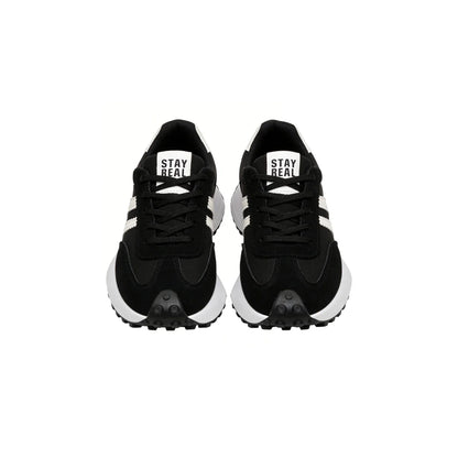Gestreifte Freizeit-Sneaker CloudLane | Schwarz
