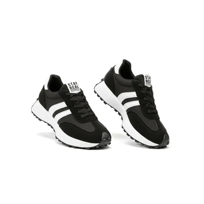 Gestreifte Freizeit-Sneaker CloudLane | Schwarz