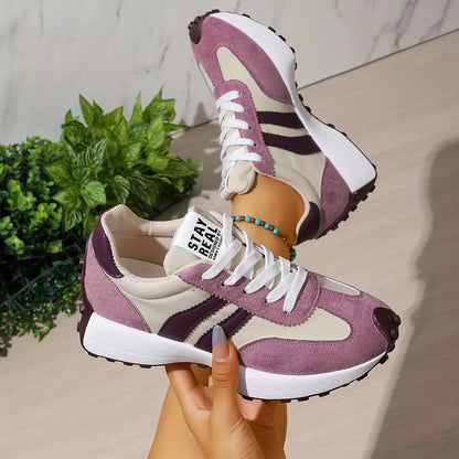 Gestreifte Freizeit-Sneaker CloudLane | Rosa