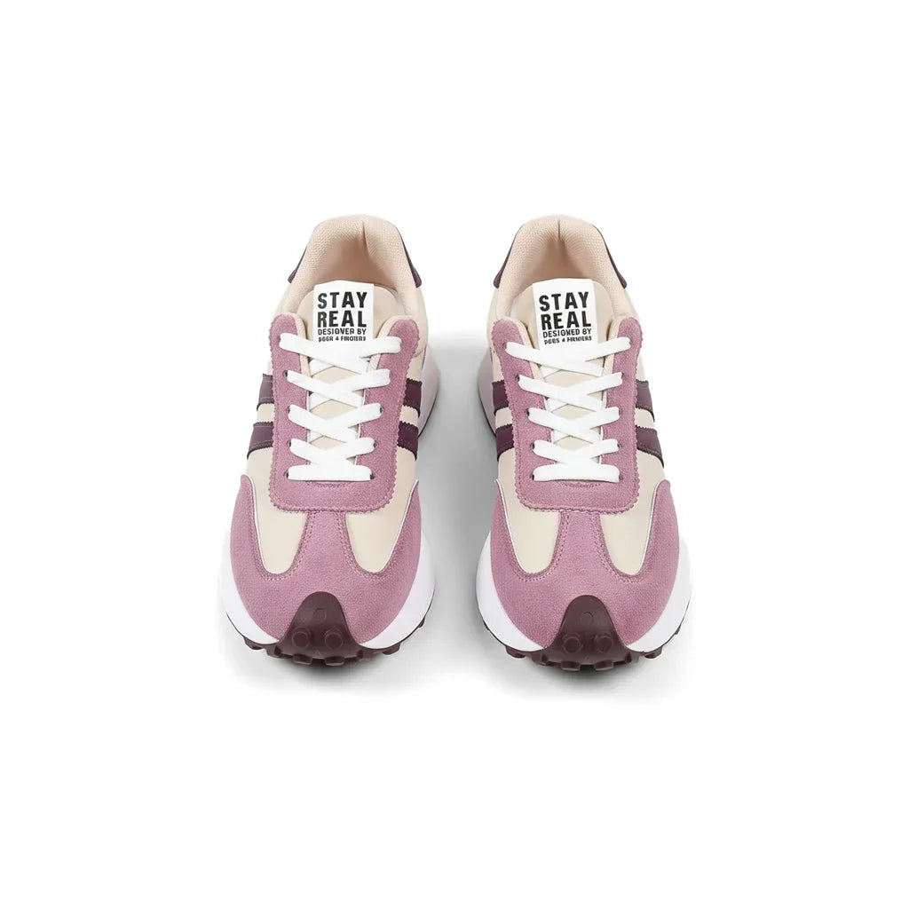 Gestreifte Freizeit-Sneaker CloudLane | Rosa