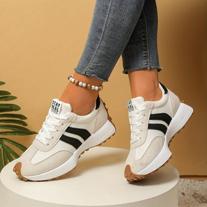 Gestreifte Freizeit-Sneaker CloudLane | Weiß