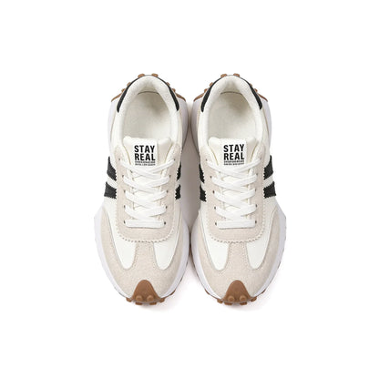Gestreifte Freizeit-Sneaker CloudLane | Weiß