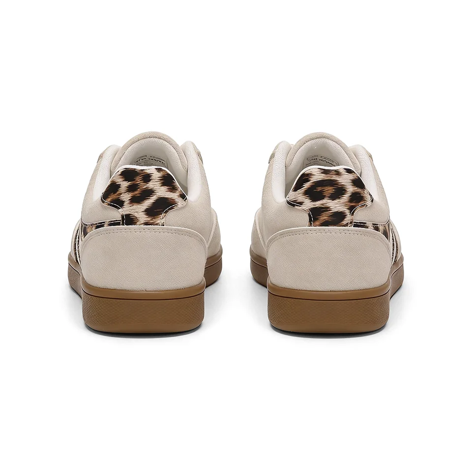 Damen Sneaker Beige mit Leopardenmuster und Gummisohle